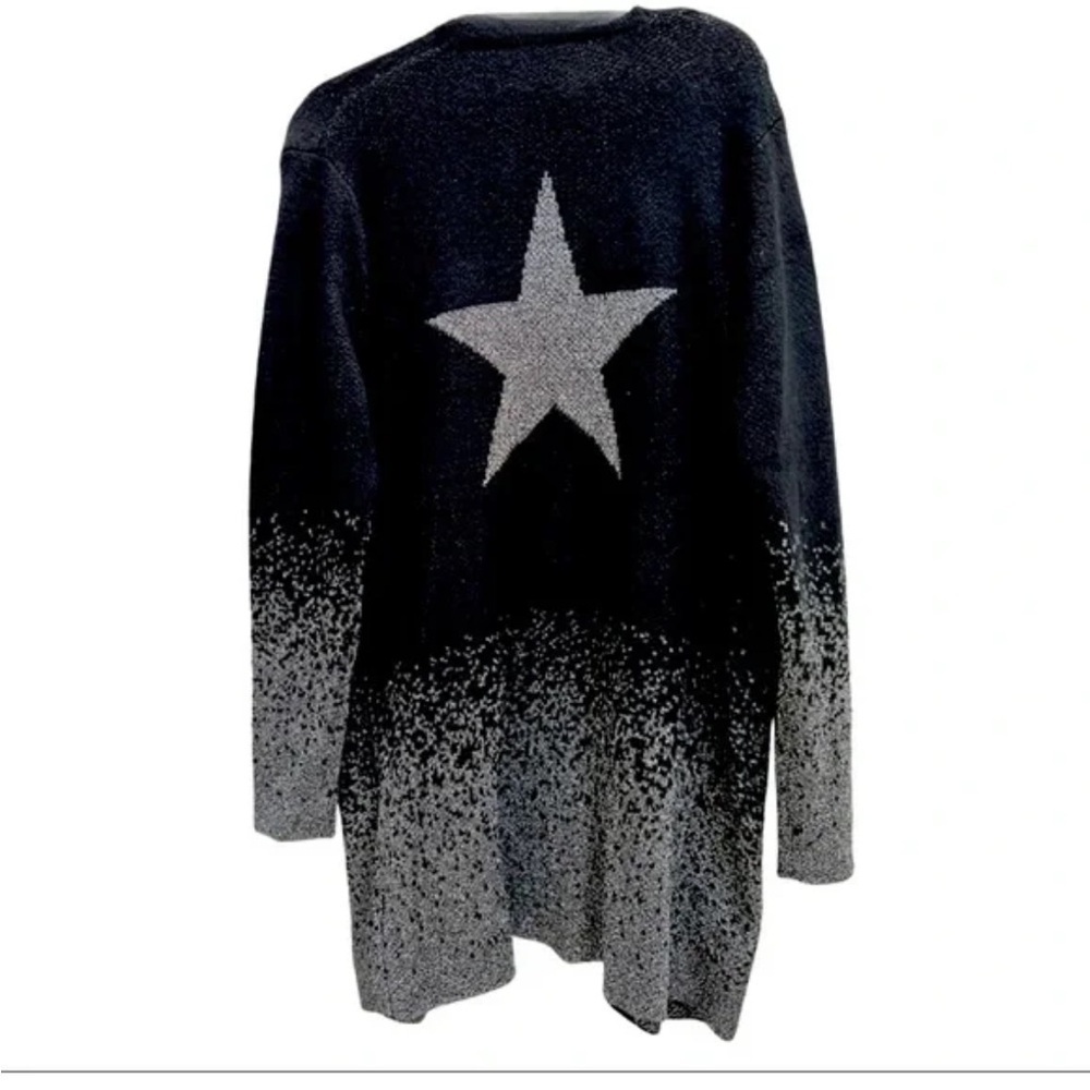 DAVI & DANI Black Sparkle Star Sweater